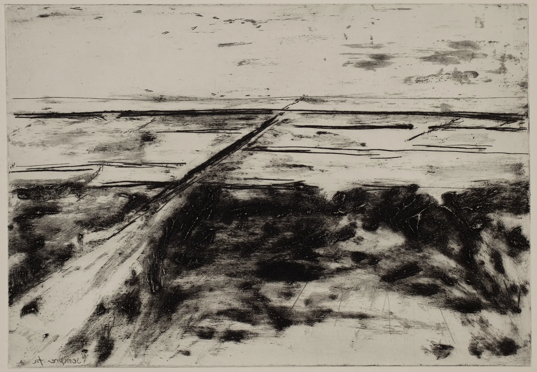 Salt marsh with path to the left, DC.84.12