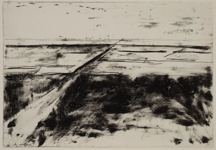 Salt marsh with path to the left — impression 14