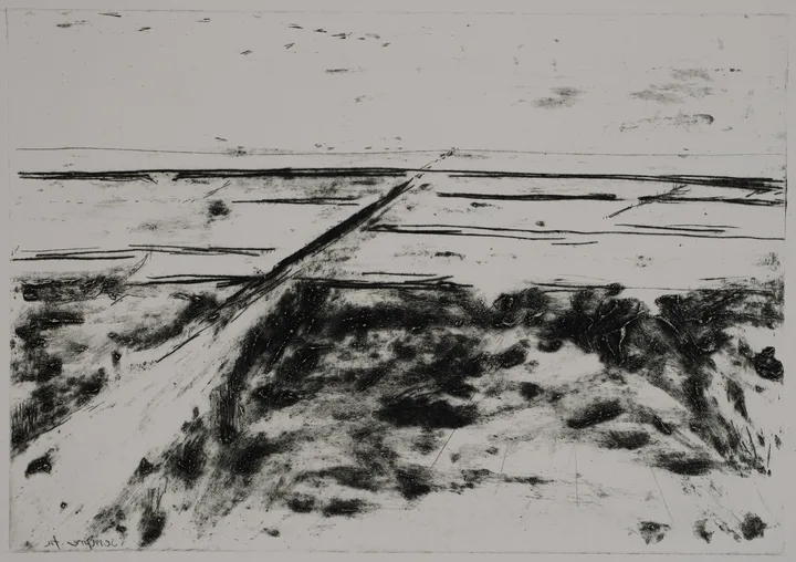 Salt marsh with path to the left — impression 2