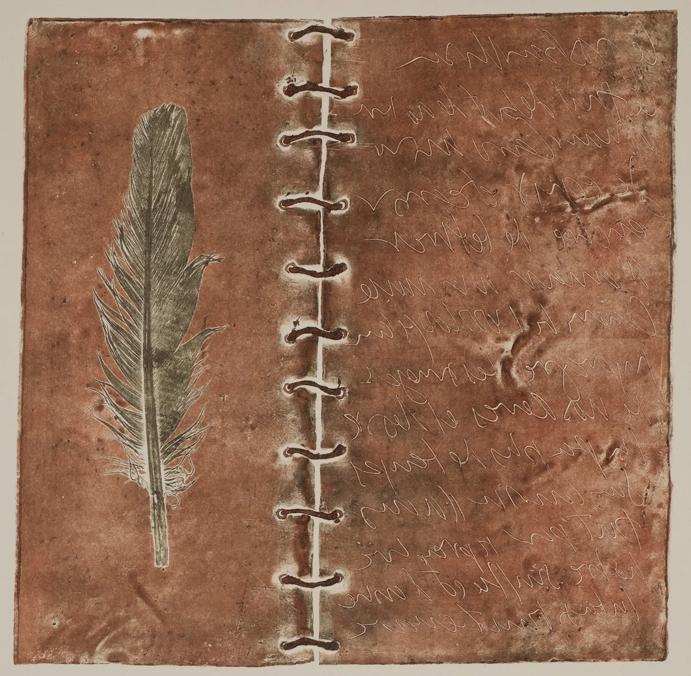 Feather, book and lead, MO.55.1