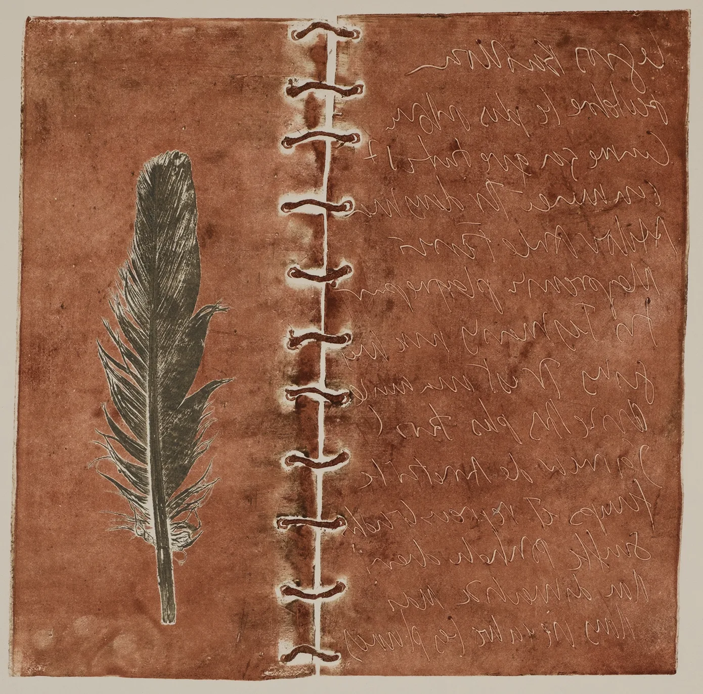 Feather, book and lead, MO.55.2