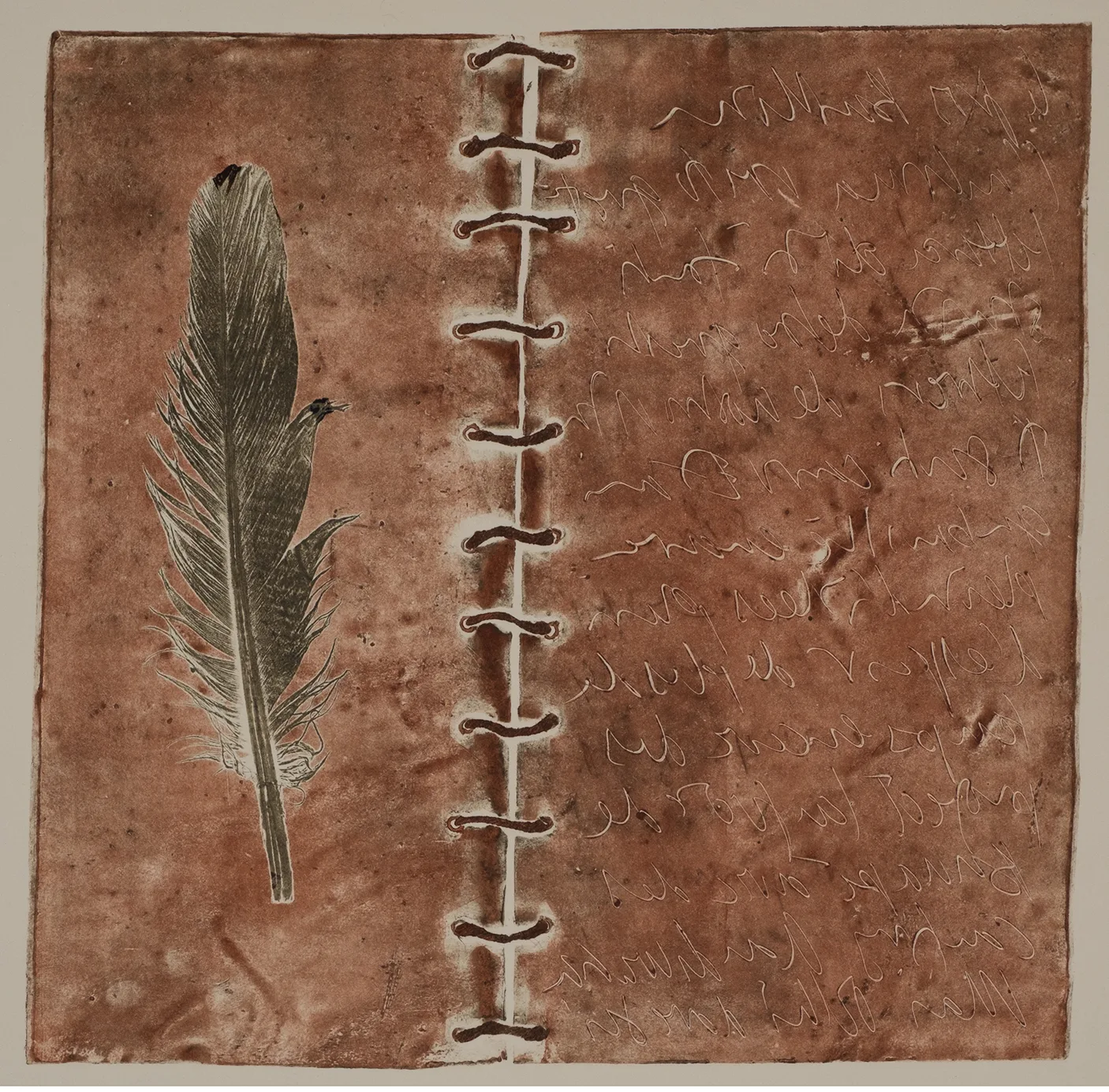 Feather, book and lead, MO.55.4